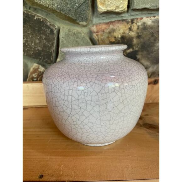 Beautiful Vintage Karlsruhe Majolica Crackle Vase Hand Painted Glazed MCM 50's - Picture 1 of 5